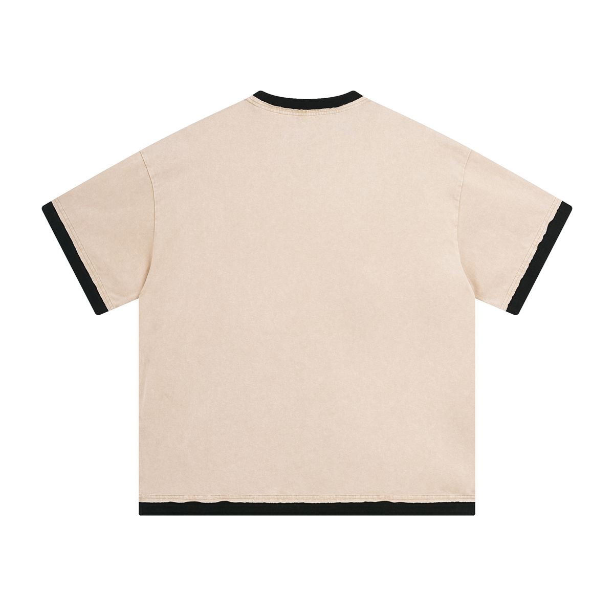 Camiseta batik vintage lavada con ribetes de 7.5 oz