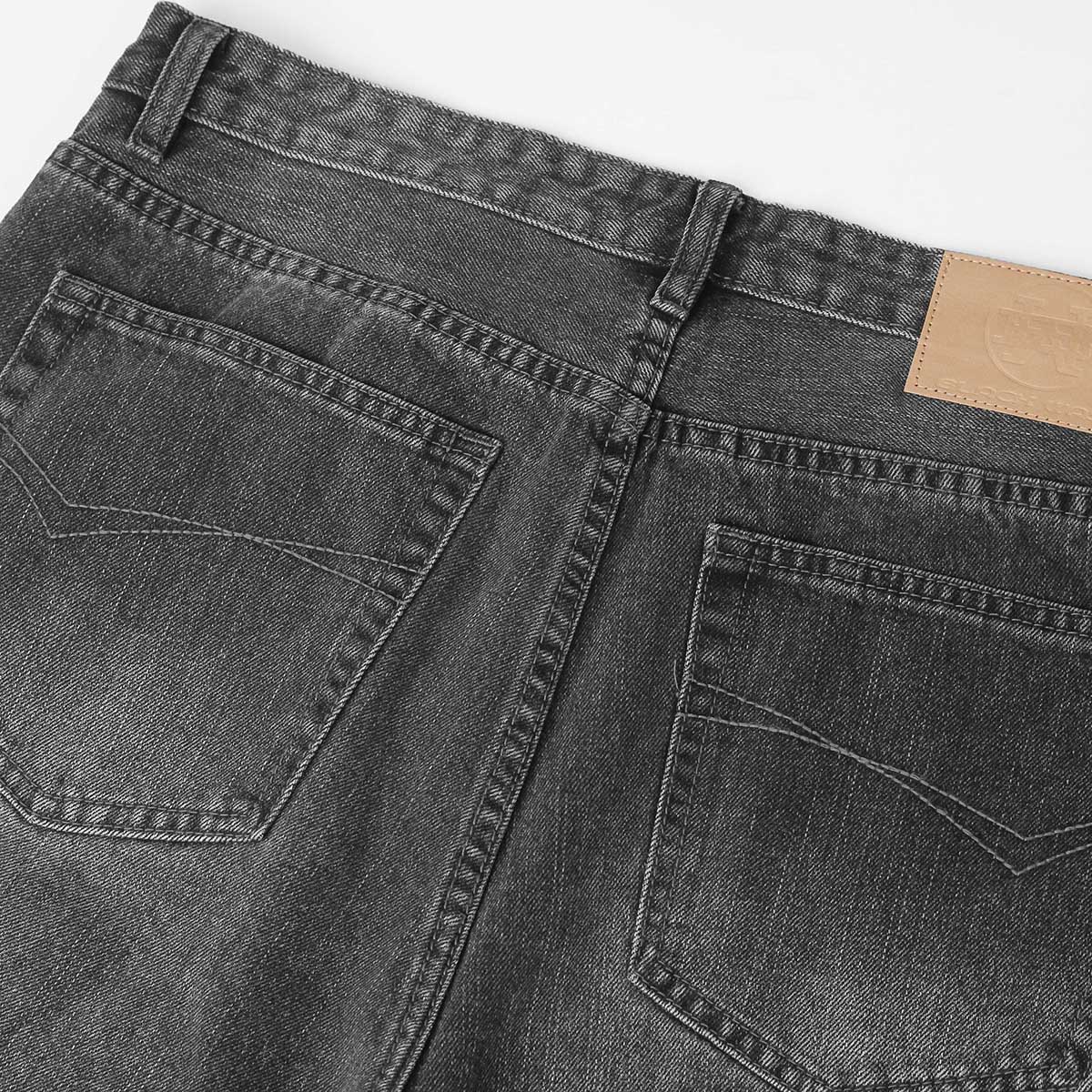 Washed Black Loose-Straight Jeans