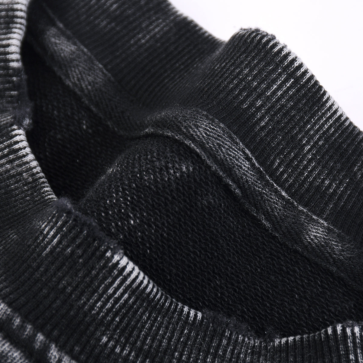 Stone-Washed Distressed Loose-Fit Sweatshirt