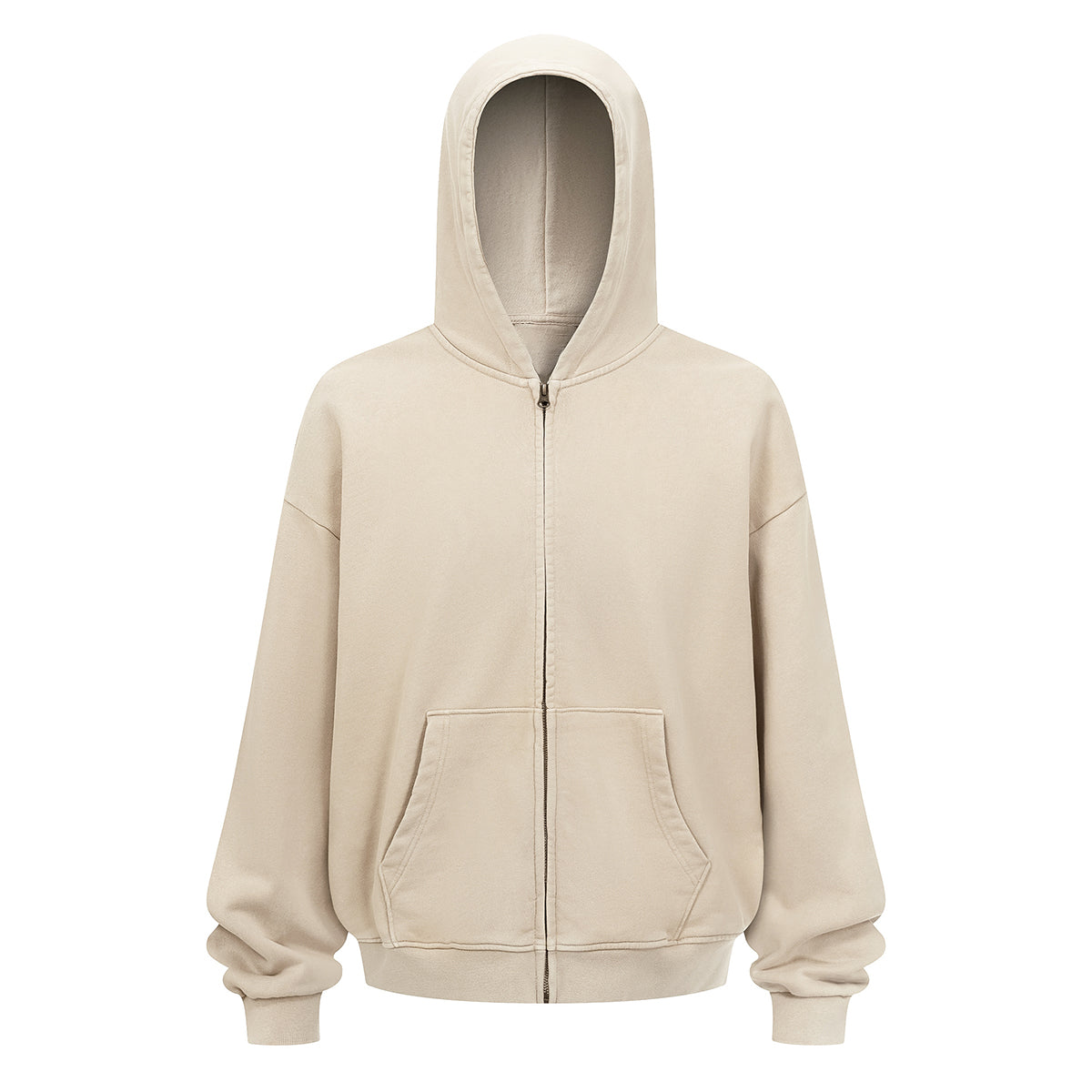 Double Yarn Vintage Washed Zippered Comfort Hoodie