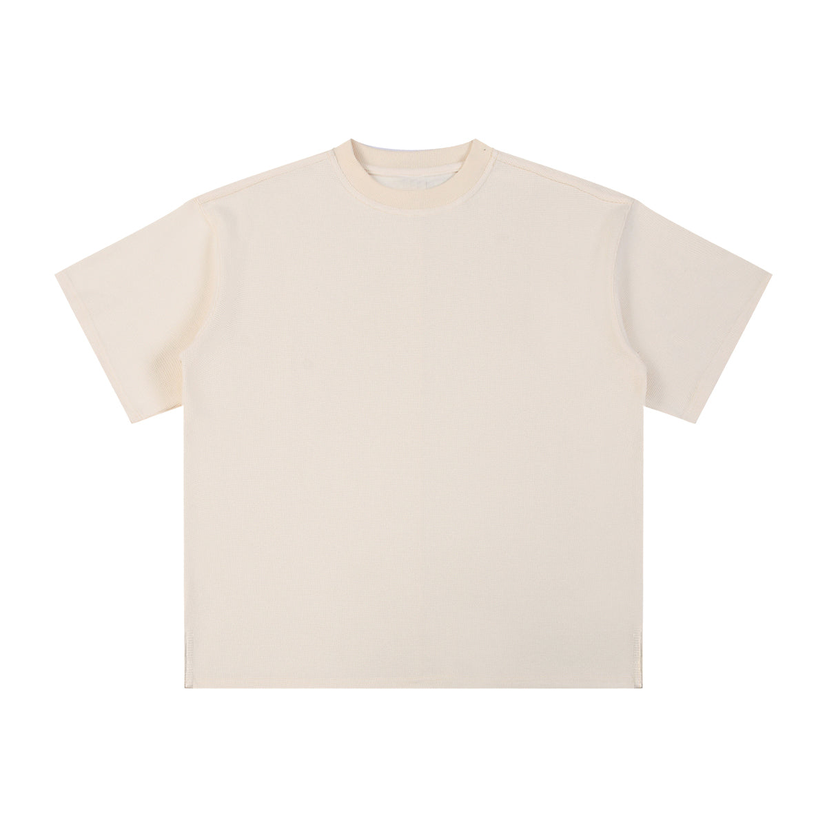 Heavyweight Waffle Split-Hem Texture T-Shirt