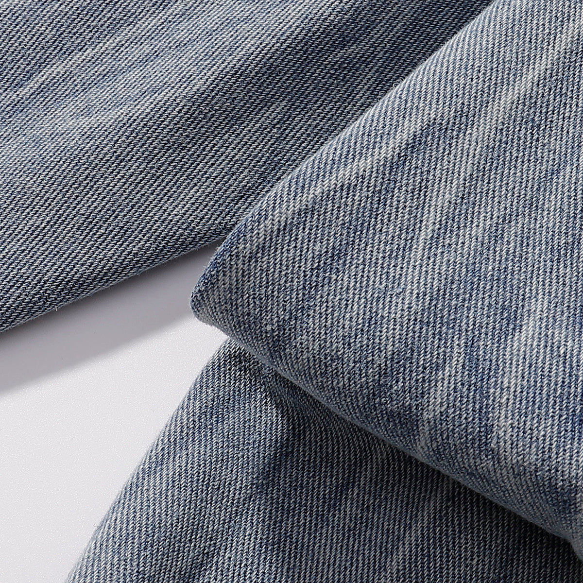 High-Waist Washed Denim Bermuda Shorts