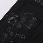 Black Rhinestone Star Appliqué Denim Jeans