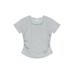 Square Neck Pleated Waist Crop Top 4.5oz-INNBLAC Fashion Apparel