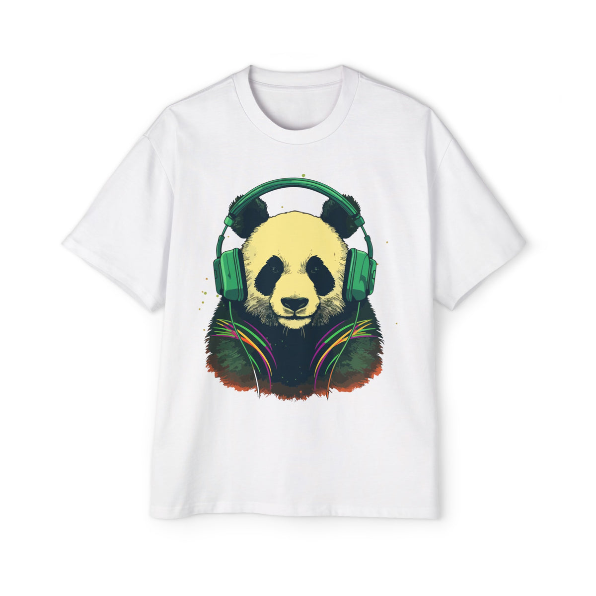 Panda With Headphones Graphic Tee-INNBLAC Fashion Apparel