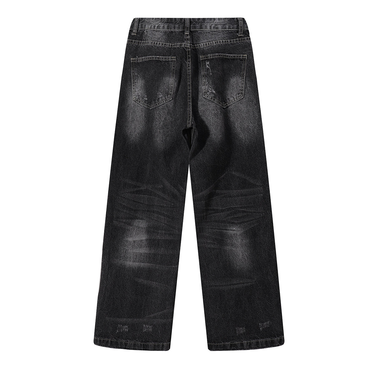 Faded Wash Vintage Relaxed Wide Leg Denim Jeans