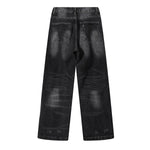Faded Wash Vintage Relaxed Wide Leg Denim Jeans