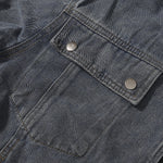 Zip-Up Washed Denim Jacket