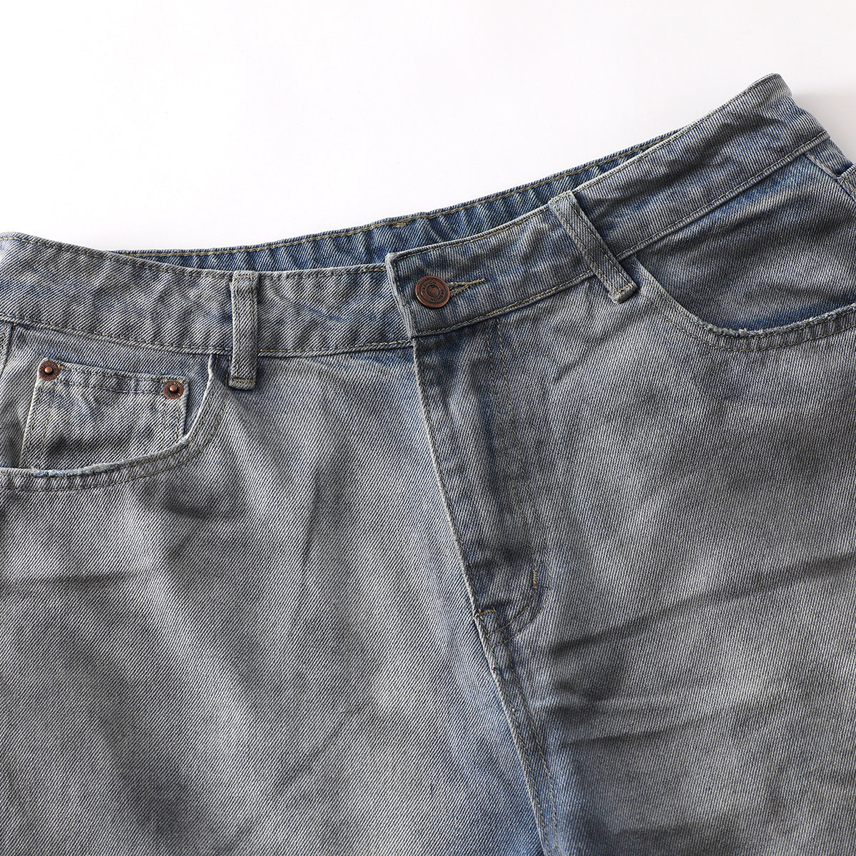 Vintage Faded Ripped Denim Pants