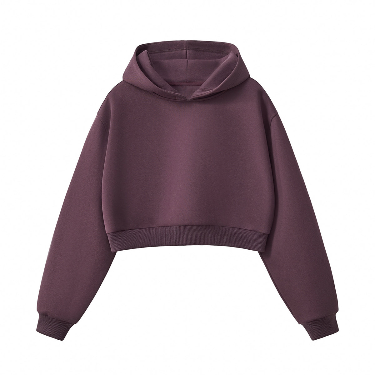 Women's Solid Color Relaxed Cropped Hoodie