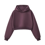 Women's Solid Color Relaxed Cropped Hoodie