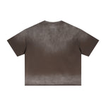 Boxy Raw Edge Washed Loose Short Sleeve Tee