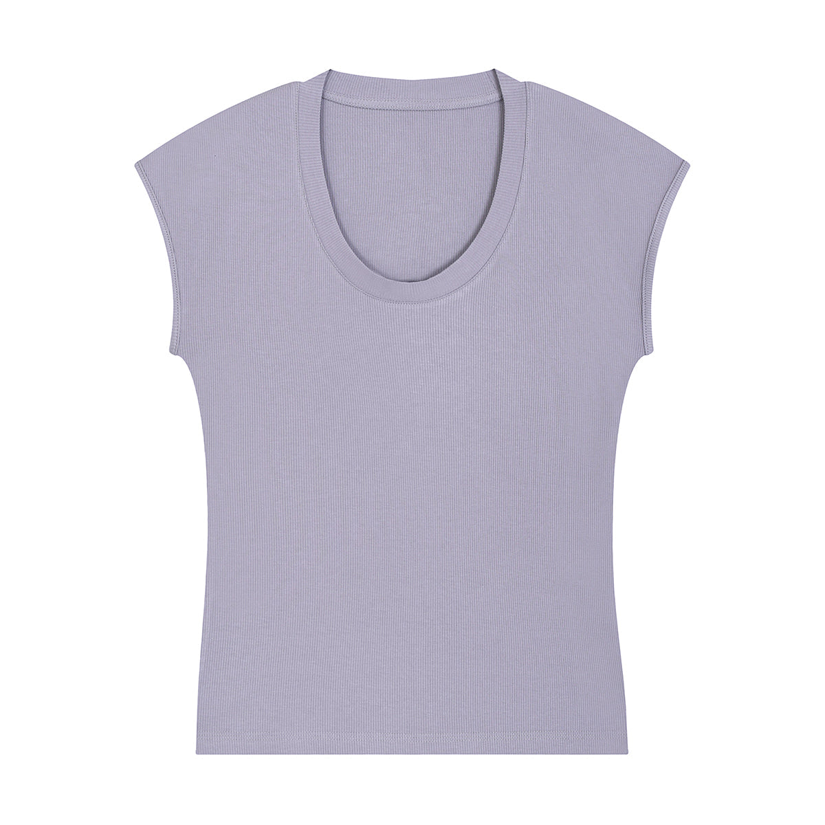 Classic Scoop-Neck Ribbed Sleeveless Top 250gsm