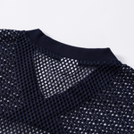 Breathable Mesh Oversized V Neck Tee