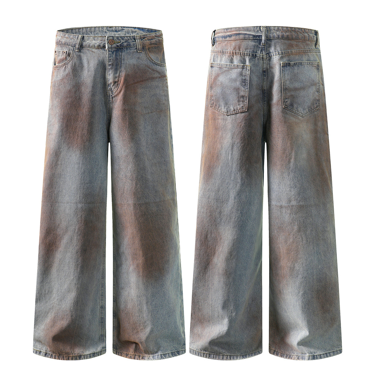 Vintage Rust Wash Loose Fit Jeans