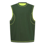 Contrast Stitching Sleeveless Crew Neck Casual Sport Tee