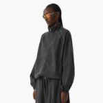 Lightweight Mesh Stand Collar Elastic Hem Zip Jacket