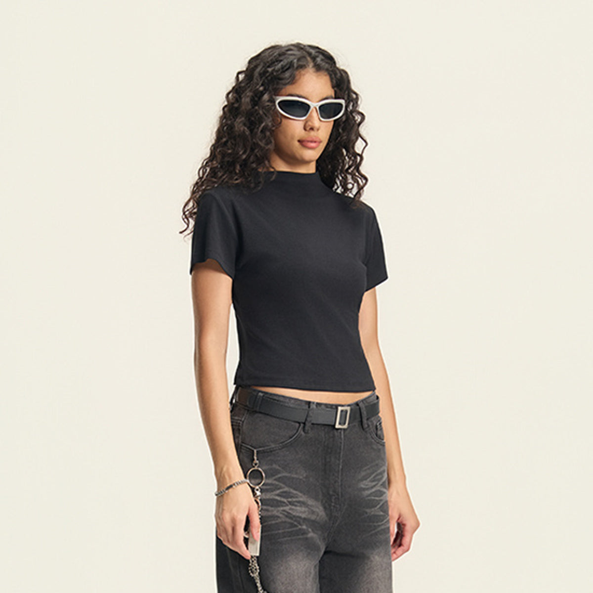 Minimal Textured Knit Fit T-Shirt