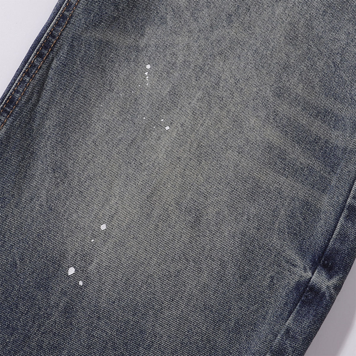 Wide Leg Distressed Paint Splatter Denim Jeans