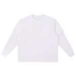 Solid Color Mock Layered Sleeves Sweatshirt