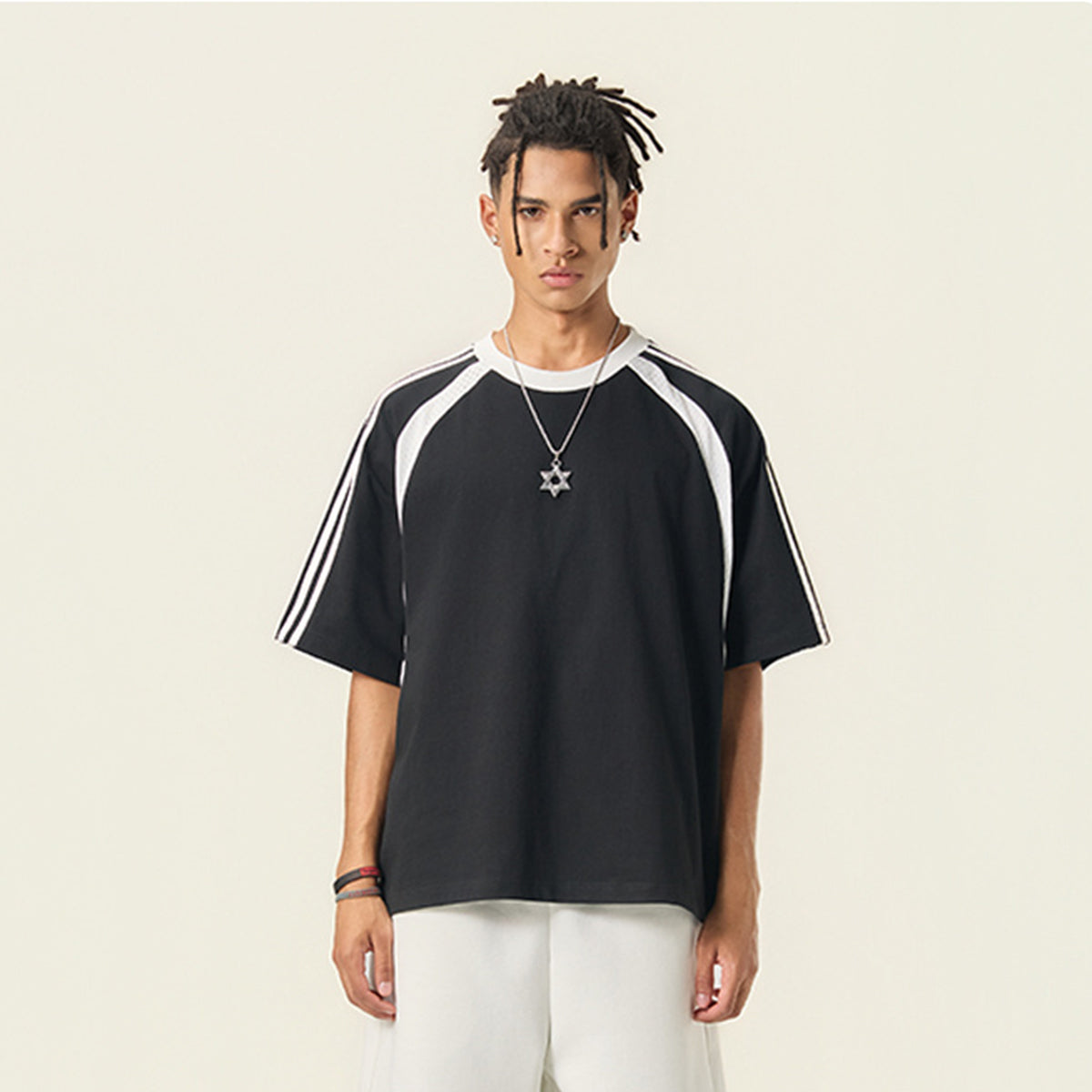 Raglan Sleeve Mesh Panel Sporty Tee