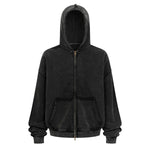Oversized Vintage Washed Zip Up French Terry Hoodie