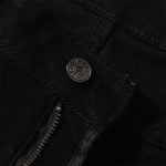 Slim Fit Solid Black Flared Denim Pants