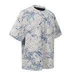 Burnout Plum Dye Artistic Color-Block Tee