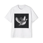 Monkey Riding Flying Goose Drawing Graphic Tee-INNBLAC Fashion Apparel