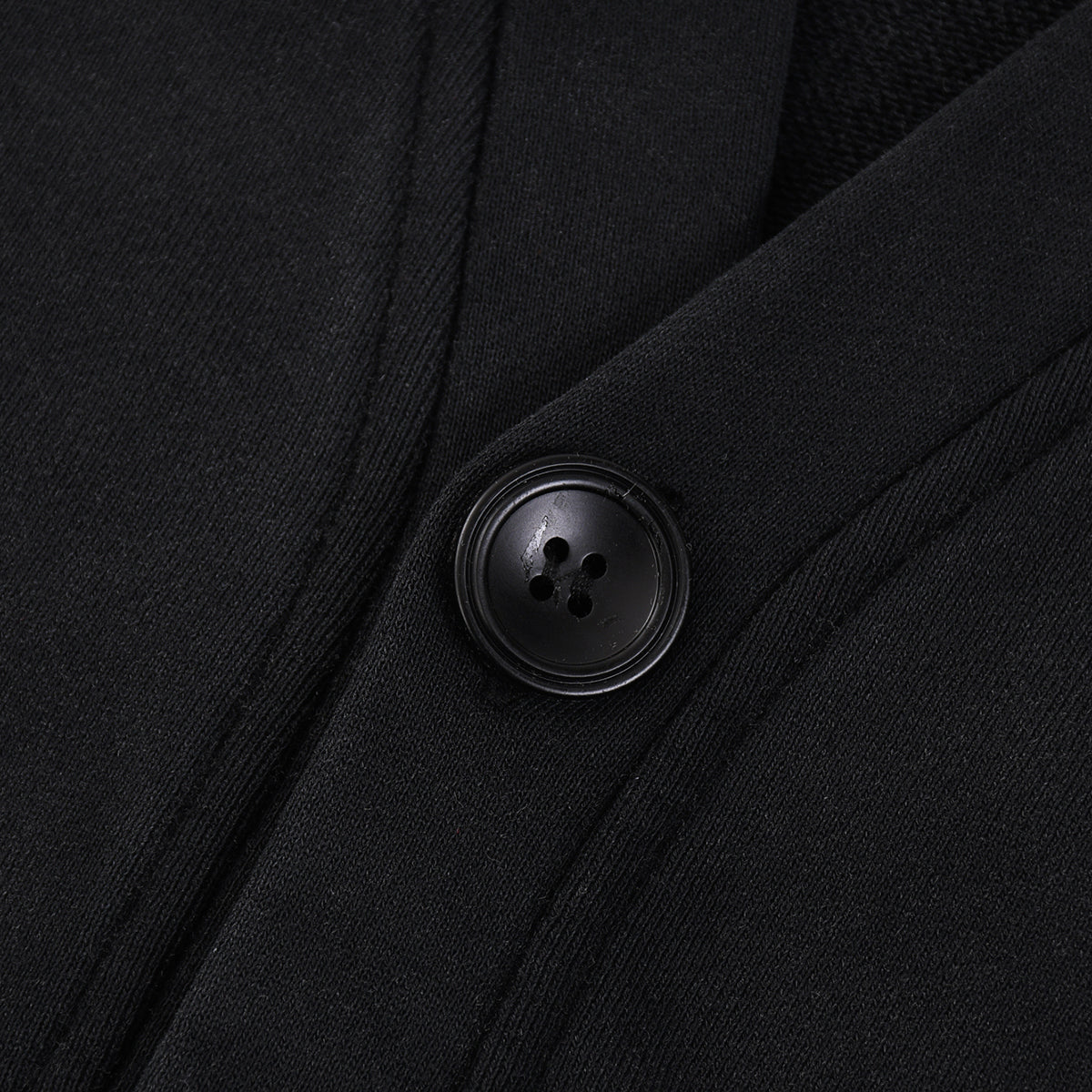 Black Stone Wash Sweatshirt Cardigan