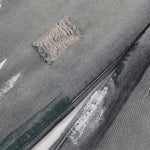 Paint Splatter Distressed Wide Leg Denim