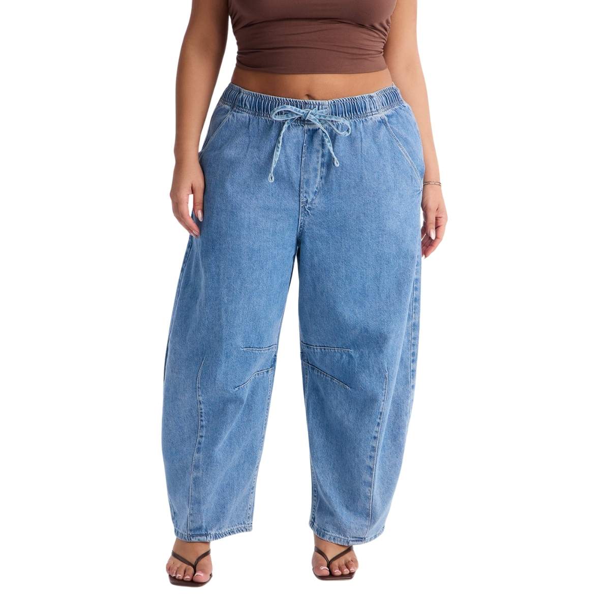 Vacay Moods Pull On Tie Waist Jeans