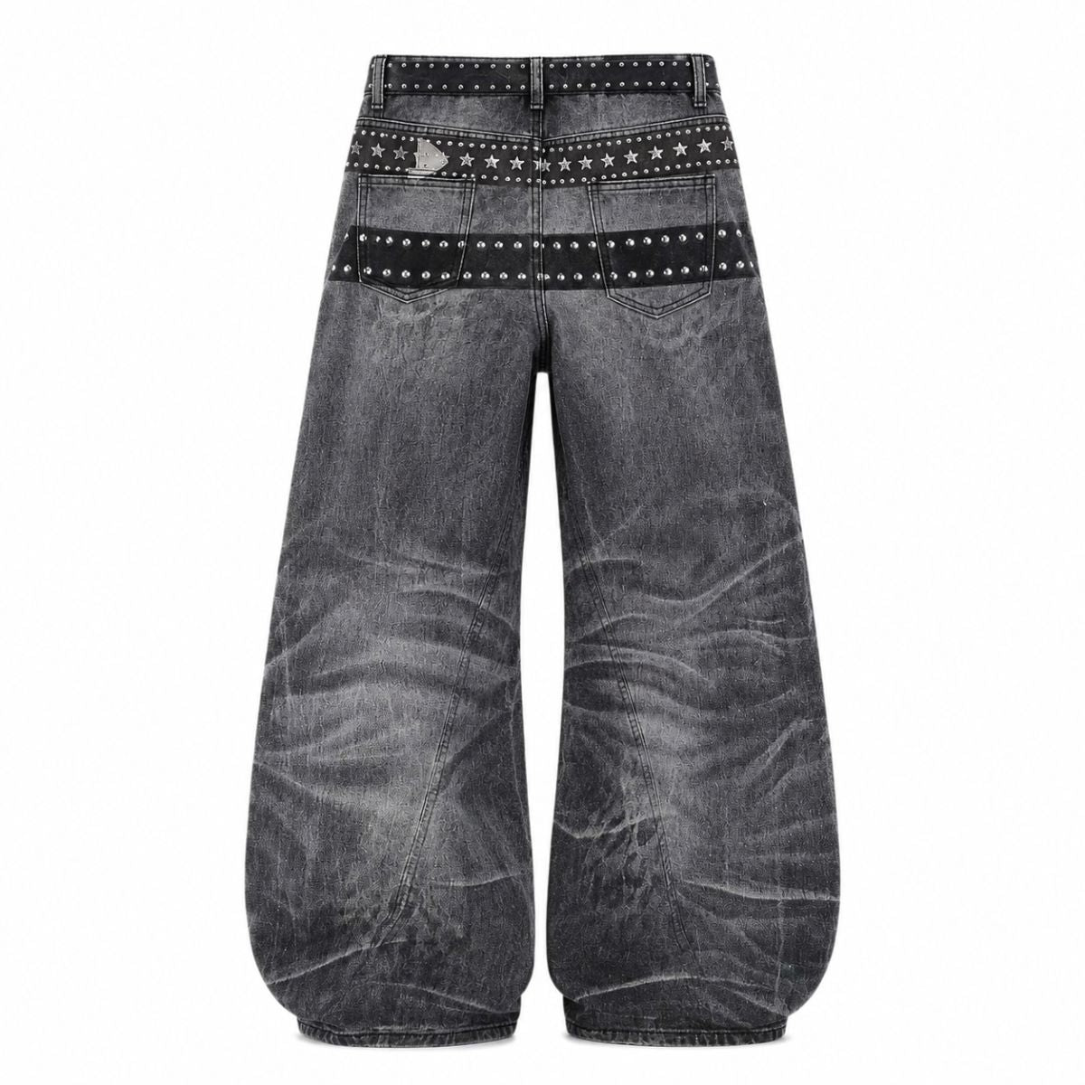 Butterfly Stud Barrel Leg Denim Jeans