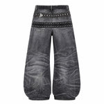 Butterfly Stud Barrel Leg Denim Jeans