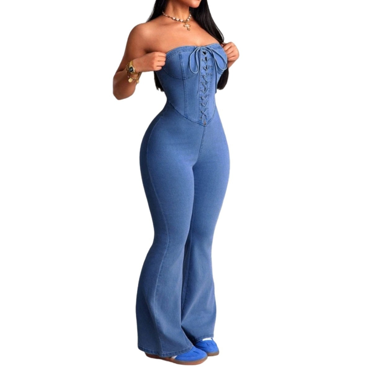 Pantalones vaqueros holgados con estampado de serpiente