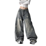 Women's Y2K Star Print Low-Rise Barrel Jeans