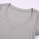 Solid-Color V-Neck Cotton T-Shirt 215gsm