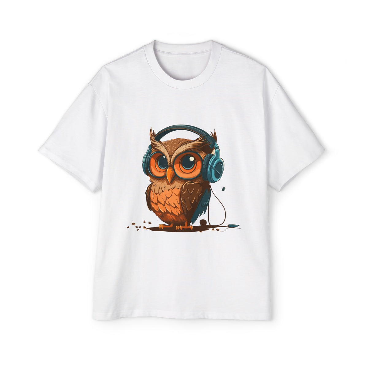 Owl With Headphones Vintage Graphic Tee-INNBLAC Fashion Apparel
