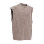Raw Edge Distressed Studded Sleeveless Tee