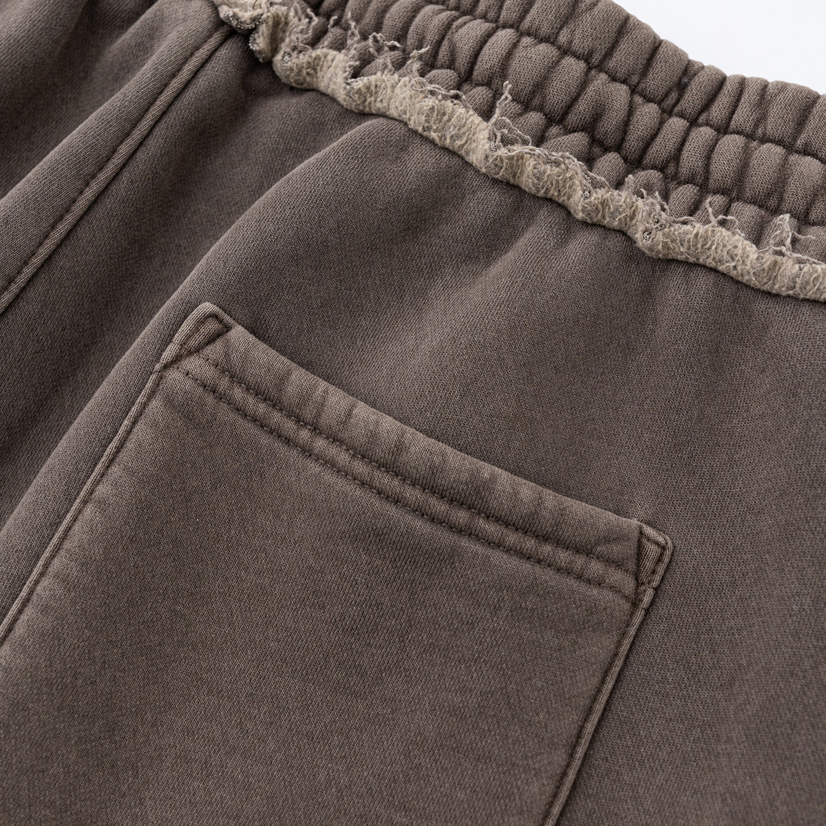 Raw Edge Straight Leg Fleece Sweatpants