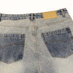 Light Wash Faded Wide-Leg Denim Pants