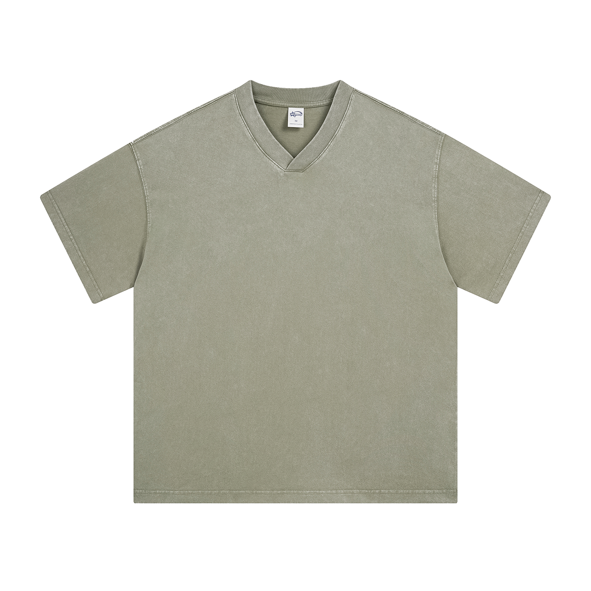 Camiseta Batik Vintage Lavada con Cuello en V de 7.5 oz