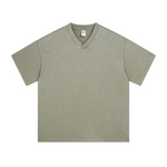 Camiseta Batik Vintage Lavada con Cuello en V de 7.5 oz