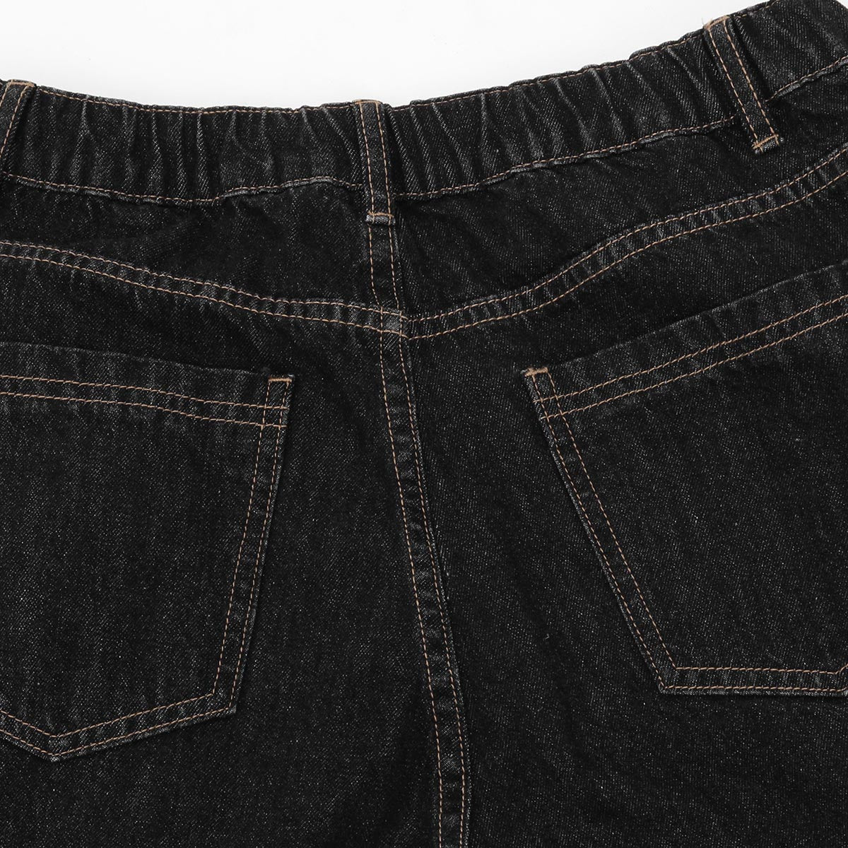 Checkered Bandana Baggy Denim Bermuda Shorts