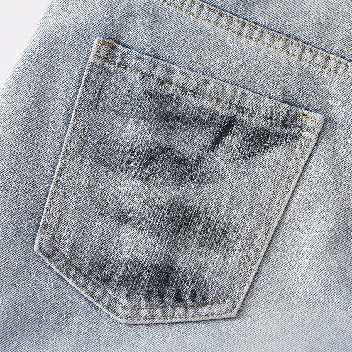 Spray-Painted Patchwork Distressed Baggy Jeans