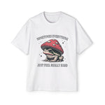 Frog Wearing Mushroom Helmet Graphic Tee-INNBLAC Fashion Apparel
