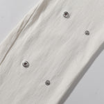 Snap Detail Slight Flared Hem Cargo Pants