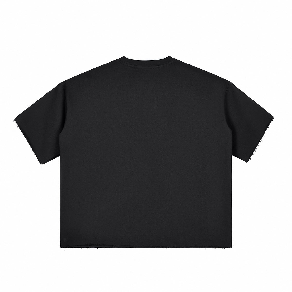Boxy Cropped Raw Edge T-Shirt