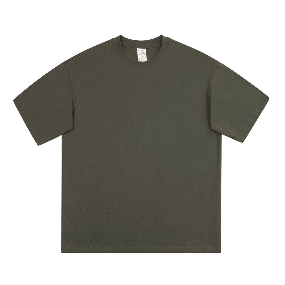 Crew Neck Solid Color Cotton Tee 7.5oz