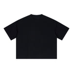 Oversized Minimal Tee Raw Edge Contrast Stitching